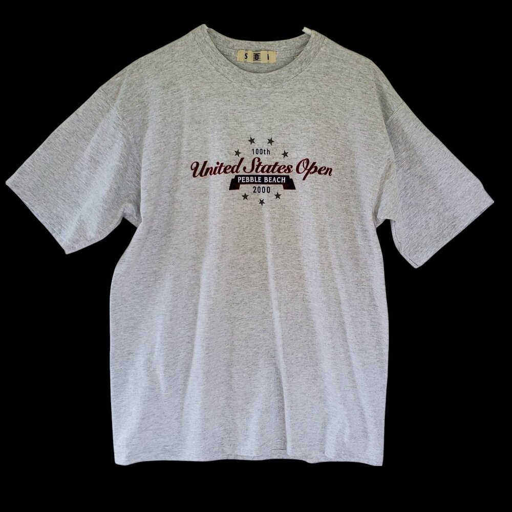100th UNITED STATES OPEN Golf Tee T Shirt Pebble Beach 2000 Heather Gray Large